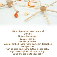 Wooden Frame Baby Crib Hanger Spherical Six Legs Baby Wooden Mobile Hanger