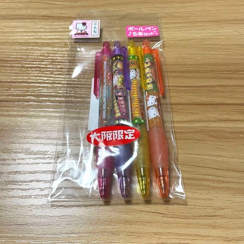 Hello Kitty Sanrio Osaka Limited Ballpoint Pen Set Japanese Mascot Goods USED K