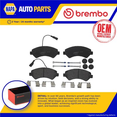 Brake Pads Set fits FIAT DUCATO 250 2.0D Front 2011 on Brembo 155253629 Quality