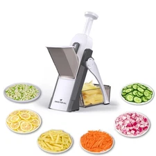 Safe Mandoline Slicer 5 in 1 Vegetable Chopper Food Potato Cutter, Strips Jul...