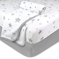American Baby Company 100 Cotton Playard Set, Pack N Play Playard, Gray