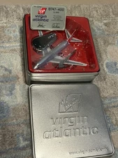 Gemini Jets Virgin Atlantic B747-400 1:400 G-VROC Limited Edition w Tin & Card