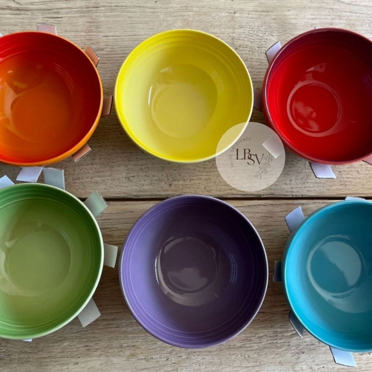 Le Creuset Stoneware Vancouver Rainbow Multicolor Snack Bowls Set