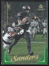 2025 Panini Luminance #118 Raheim Sanders Green #/100 RC Chargers (WB)