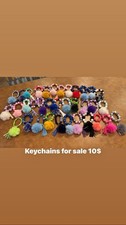 Beaded Tassel Pom Pom Keychains Lot, Multicolor Faux Fur Fashion Theme
