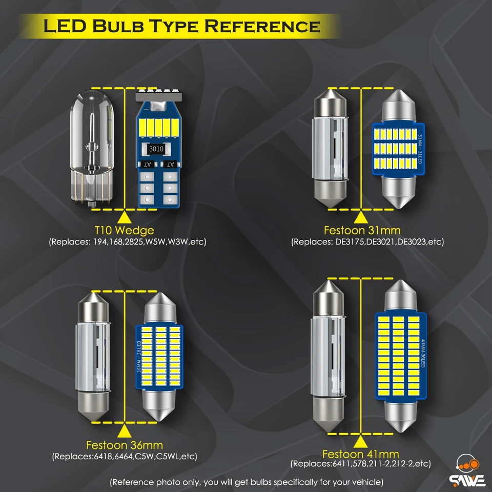 Kit de paquete de bombillas LED interiores 12x para Dodge Stealth 1991-1996 ULTRA BLANCO Foto 2 de 4