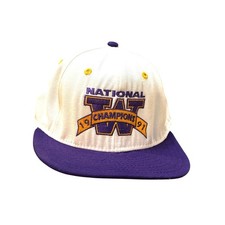 Vtg 1991 National Champions UW university of WA Hat white Purple Huskies 7 1/8 
