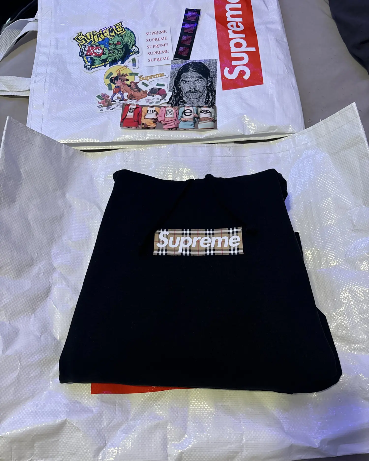 Supreme x Burberry Box Logo Hoodie