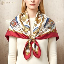 RARE VINTAGE HERMES Silk Scarf "Les Tambours" Carre 90 by Joachim Metz