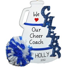 Cheer Blue Personalized Christmas Tree Ornament