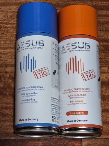 AESUB 3D Scanning Sublimation Spray, No Clean (2 Pack, 1 Blue + 1 Orange)