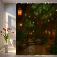 Rustic Forest Shower Curtain - Decorative Indoor Home Bath Decor
