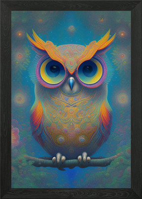 Eule 1 Digital Gemälde Gerahmt Wandbild Poster Leinwanddruck Bild