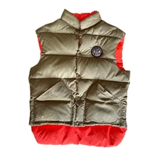 VTG Comfy USA Made Black Butte Coal Company Medium Button Up Down Puffer Vest