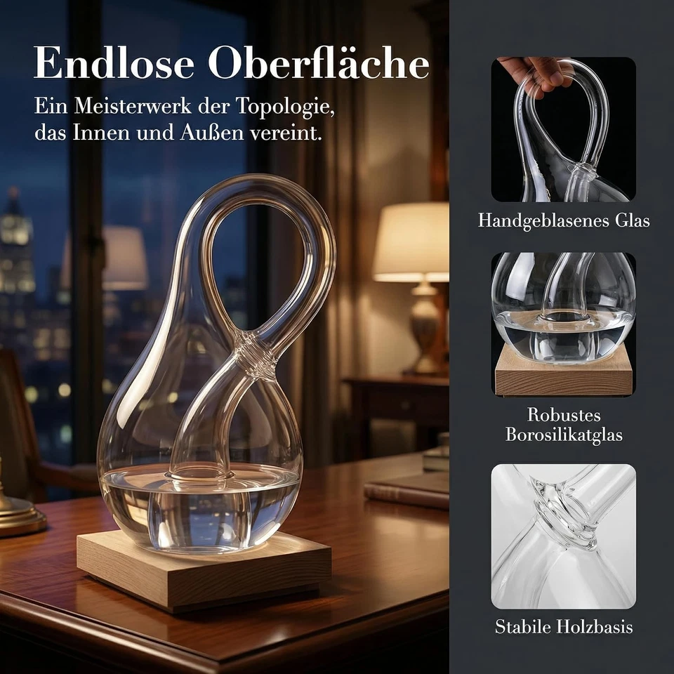 Klein Bottle, Kleinsche Flasche nie voller Wasser, Glasvase der mathematischen - Bild 2 von 4