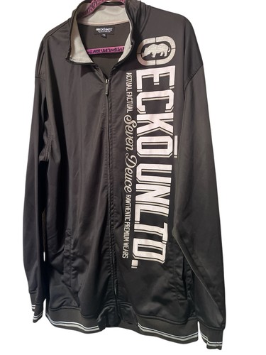 Ecko Unltd Men Zip Up Tracksuit Top Warmup Jacket Size 3X Brown Beige - Picture 2 of 6