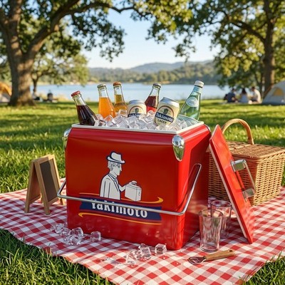 Brand New Yakimoto 13L Portable Metal Ice Chest,KEEPS FOOD DRINK HOT COLD