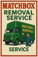 Matchbox Removal Service Truck Vintage Style Metal Sign Advertising
