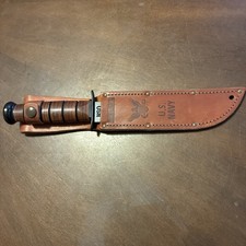 KA-BAR Kabar US NAVY KNIFE and Leather Sheath - Hunting Knife Olean NY