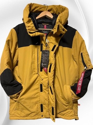 ALPHA M Mountain Parka Yellow/Black Excellent Condition Cold-Resist Outerwear