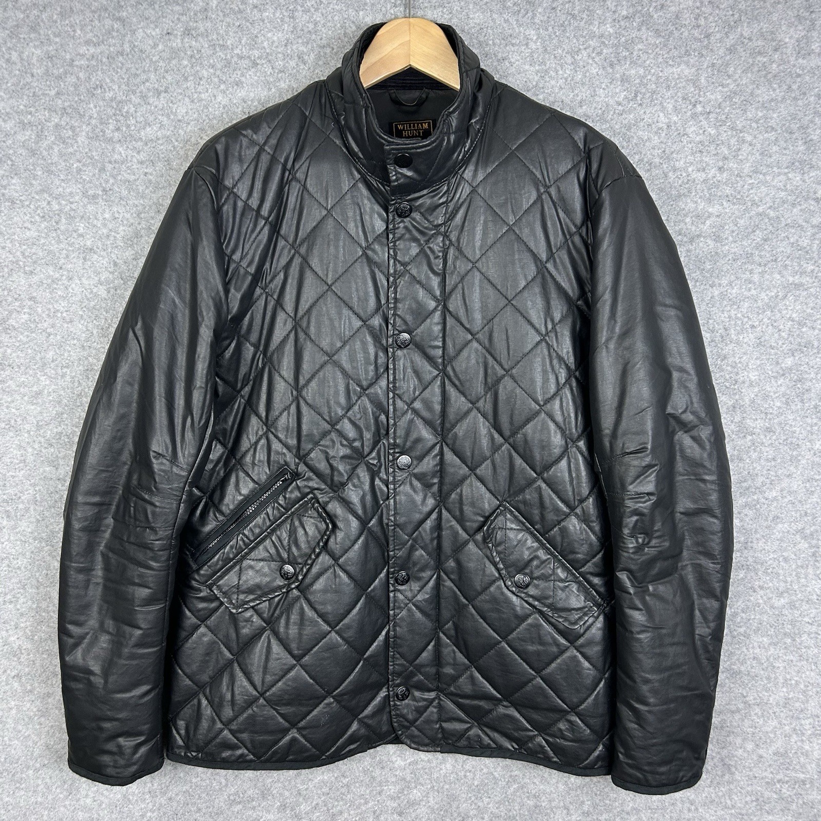 FILA Giacca trapuntata William Hunt Savile Row uomo grande L nera imbottita impermeabile foderata