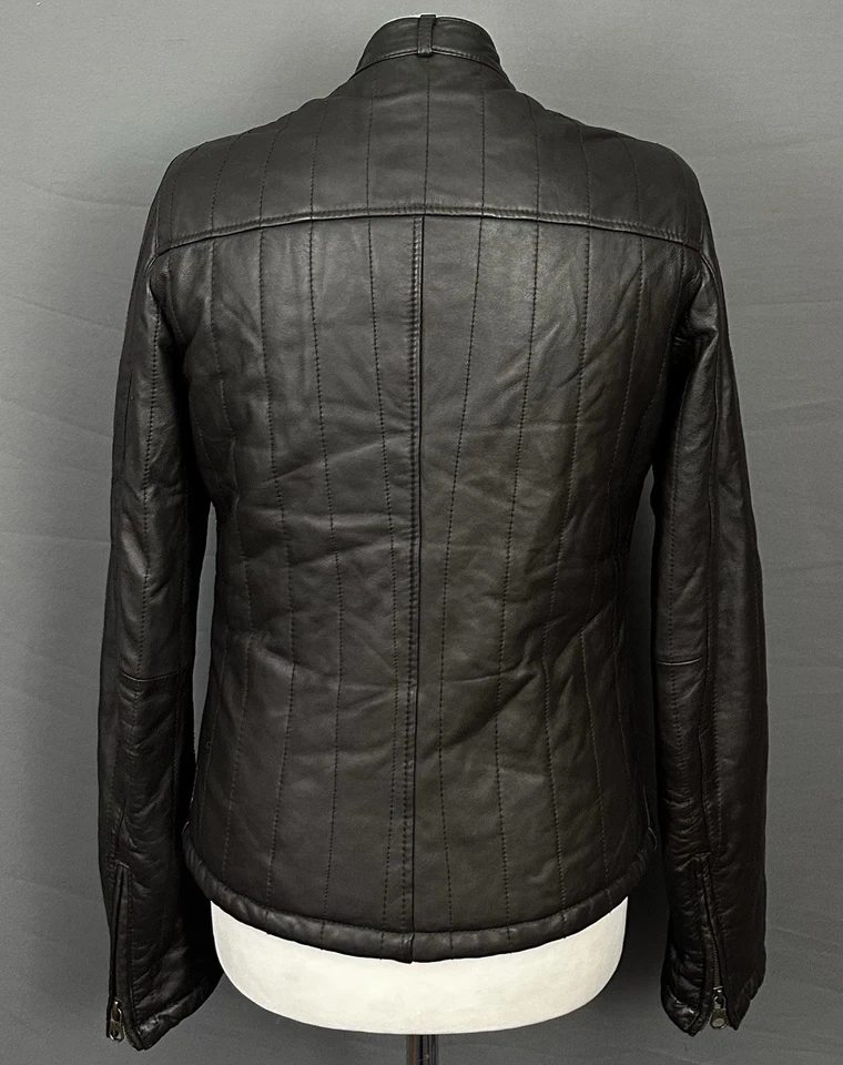ARMANI LEATHER JACKET / COAT - Men's Size Small S / IT 48 - ARMANI JEANS - Image 3 of 4