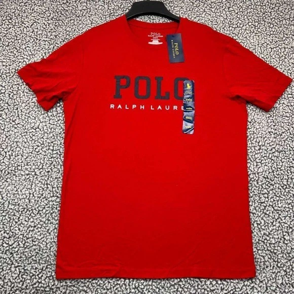 Polo Ralph Lauren Shirt Men Medium Red Short Sleeve Crew Neck Cotton New M