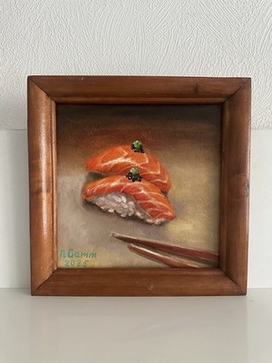 Oil Painting Sushi Japanese Food 15x15cm Art For Kitchen Wall Art Still Life