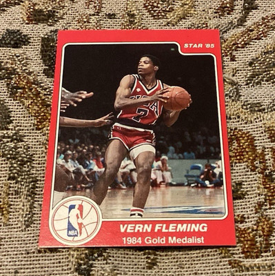 The Star Co. 1984-85 Star Vern Fleming Gold Medalist #196 Indiana Pacers rookie 