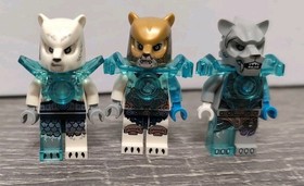 Lego Legends Of Chima Ice Wolves Minifigures Weapons Lot of 3 Plus Accessories 