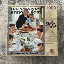 Norman Rockwell 1000 PC Puzzle FREEDOM FROM WANT 25x25 Saturday Evening Post New