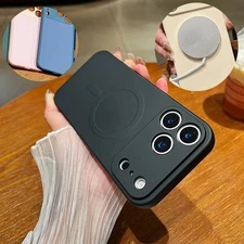 Liquid Silicone Case For iPhone 17 Pro Max MagSafe Velvet Lining Cover