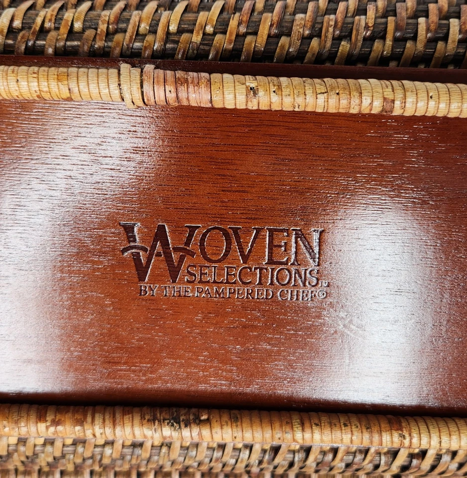 Pampered Chef Woven Selections 17” Long Length Wicker Serving Tray Basket - Image 4 of 4