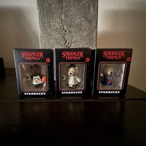 Starbucks Stranger Things Vinyl Figures Set Lucas Hopper Steve Collectible