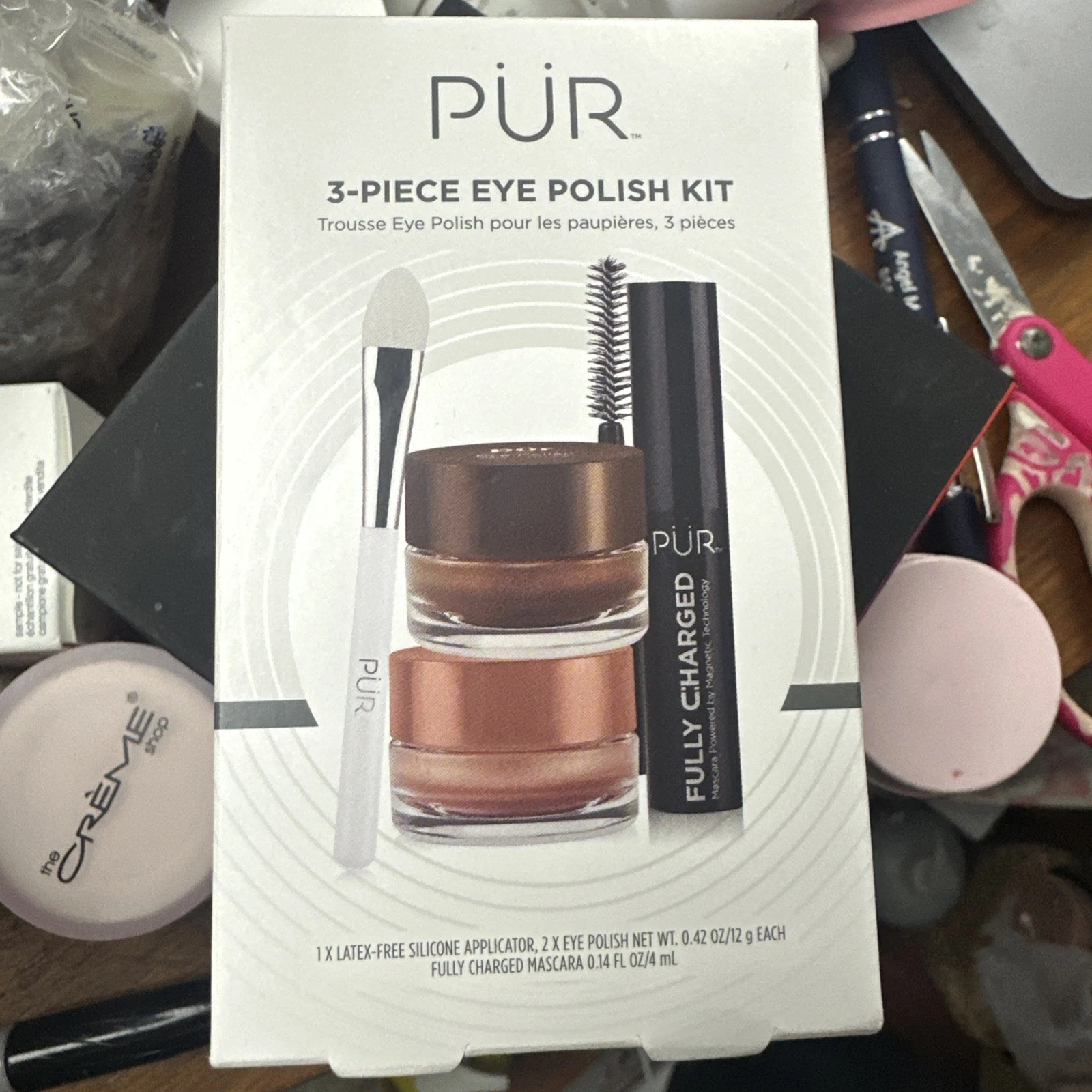 PUR 3 Piece Eye Polish Kit- 2x Eye Polish 1x Fully Carged Mascara 1x Applicator