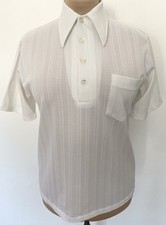 Vintage 70s Men's KINGS ROAD Knit Shirt Large Sears Butterfly Collar Pullover