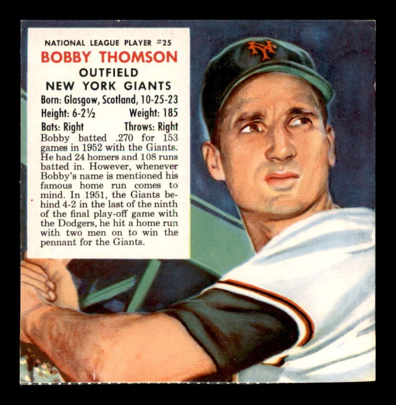 1953 Red Man NL #25 Bobby Thomson   EX J3604409