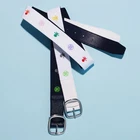 G/FORE Belt Limited Release Embroidered Icon Leather Belt Golf Skull White NWT
