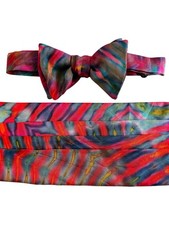 Robert Talbott Best Of Class Vntg Silk Bow Tie Cummerbund Set Multi Watercolor