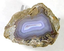 GORGEOUS PURPLE BANDED LAGUNA AGATE POLISHED SPECIMEN WITH PARALLAX!