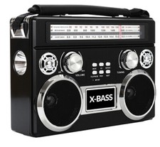 Supersonic SC-1097BT 3 Band Radio With Bluetooth, Flashlight AM/FM/SW Red/ Black