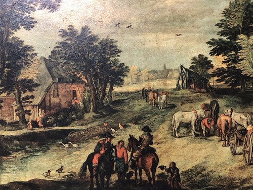 QUADRO STAMPA GLISCE VINTAGE Brueghel CON CORNICE - Picture 3 of 8