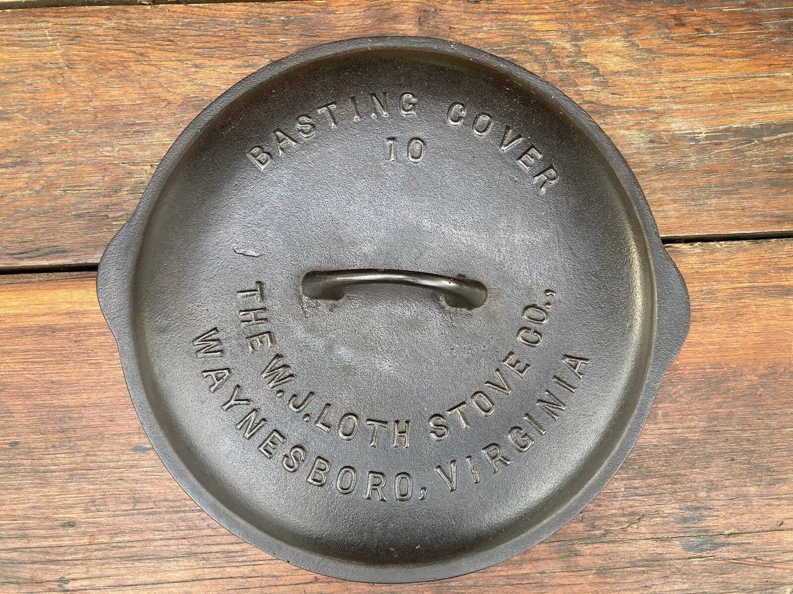Loth’s Cast Iron Fully Marked #10 Skillet Lid