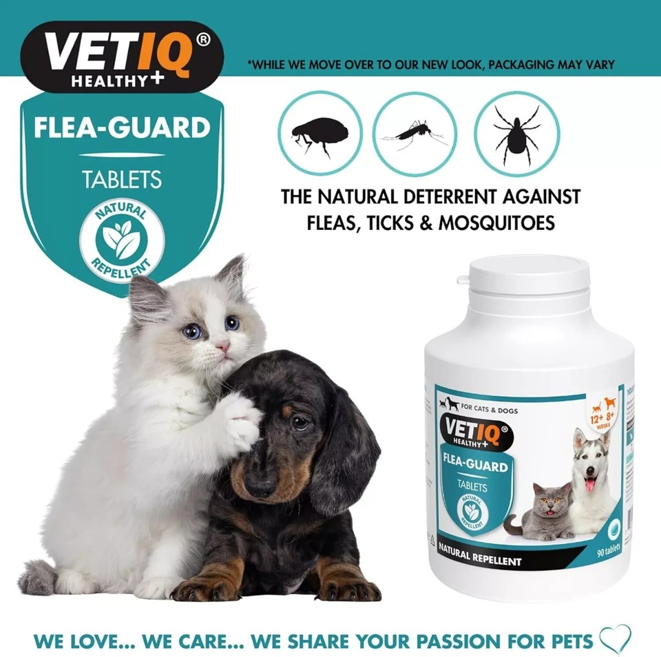 VetIQ Flea Guard, 90 Tablets, Flea Treatment for Dogs & Cats Keeps