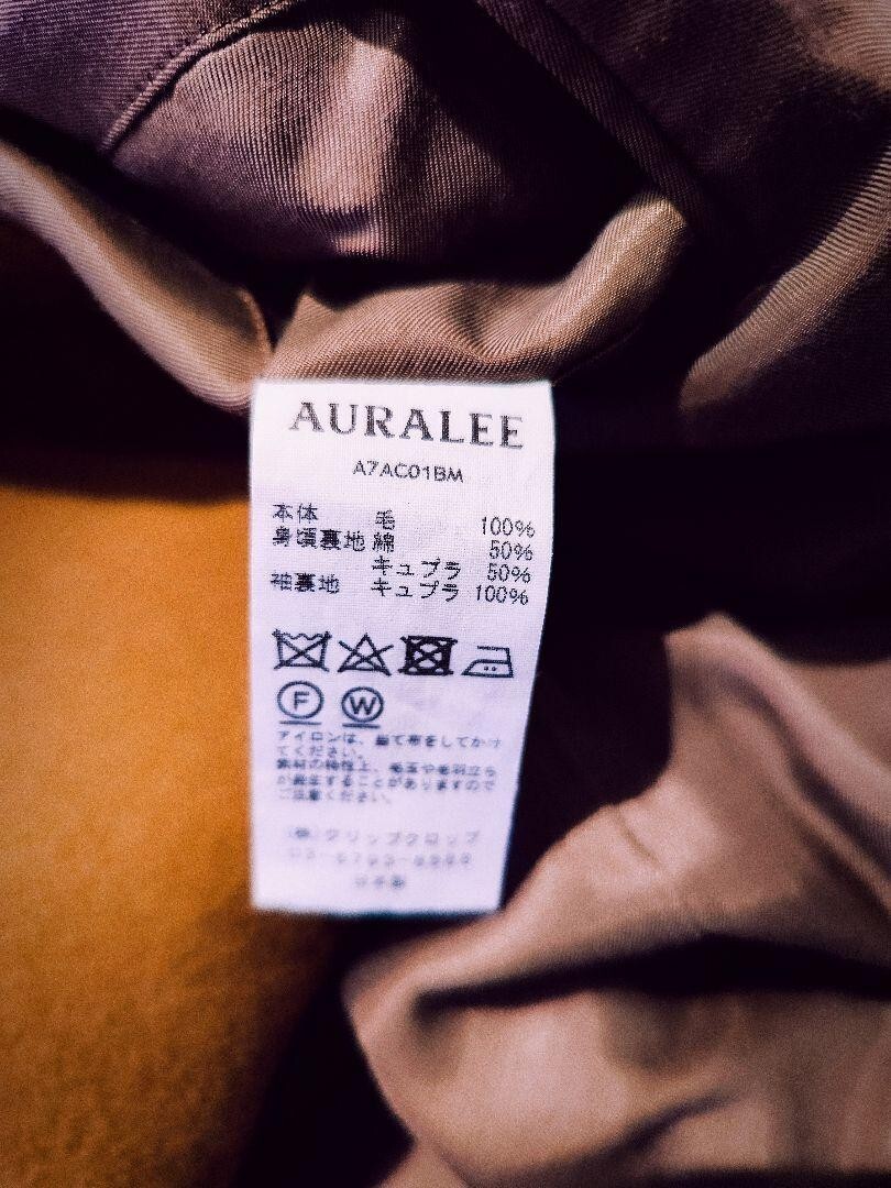 AURALEE 100% Wool BEAVER MELTON P-COAT A7AC01BM Camel Size L