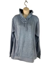 bcg Women's Light Blue Fleece LinedHoodie - Size XL- Pullover w/ Thumb Holes EUC