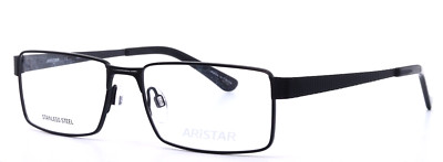 ARISTAR AR18636 538 Black Mens Rectangle Full Rim Eyeglasses 54-16