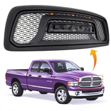 Front Black Grille For 2002 2003 2004 2005 Ram Pickup Truck 1500 with Lights