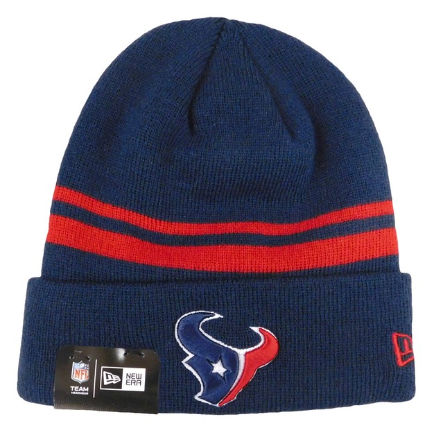 HOUSTON TEXANS BEANIE NAVY KNIT HAT NFL LICENSED HOLOGRAM NEW ERA ADULT