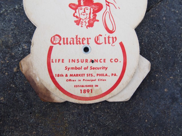 Vintage Quaker City Life Insurance Company Phila Pa Tri